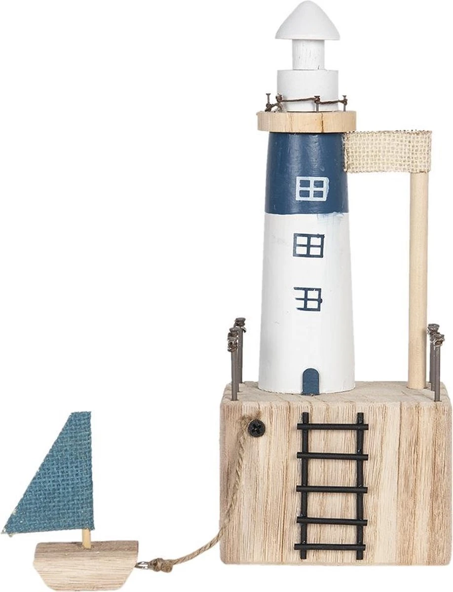 Clayre & Eef Decoratie Vuurtoren 11x7x27 Cm Bruin Hout Rechthoek Decoratief Figuur Decoratieve Accessoires Woonaccessoires 3 Clayre & Eef Decoratie Vuurtoren 11x7x27 Cm Bruin Hout Rechthoek Decoratief Figuur Decoratieve Accessoires Woonaccessoires