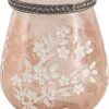 Clayre & Eef Theelichthouder Ø 9x11 Cm Roze Wit Glas Metaal Rond Bloemen Waxinelichthouder Windlichthouder -Clayre & Eef 926x1200 1