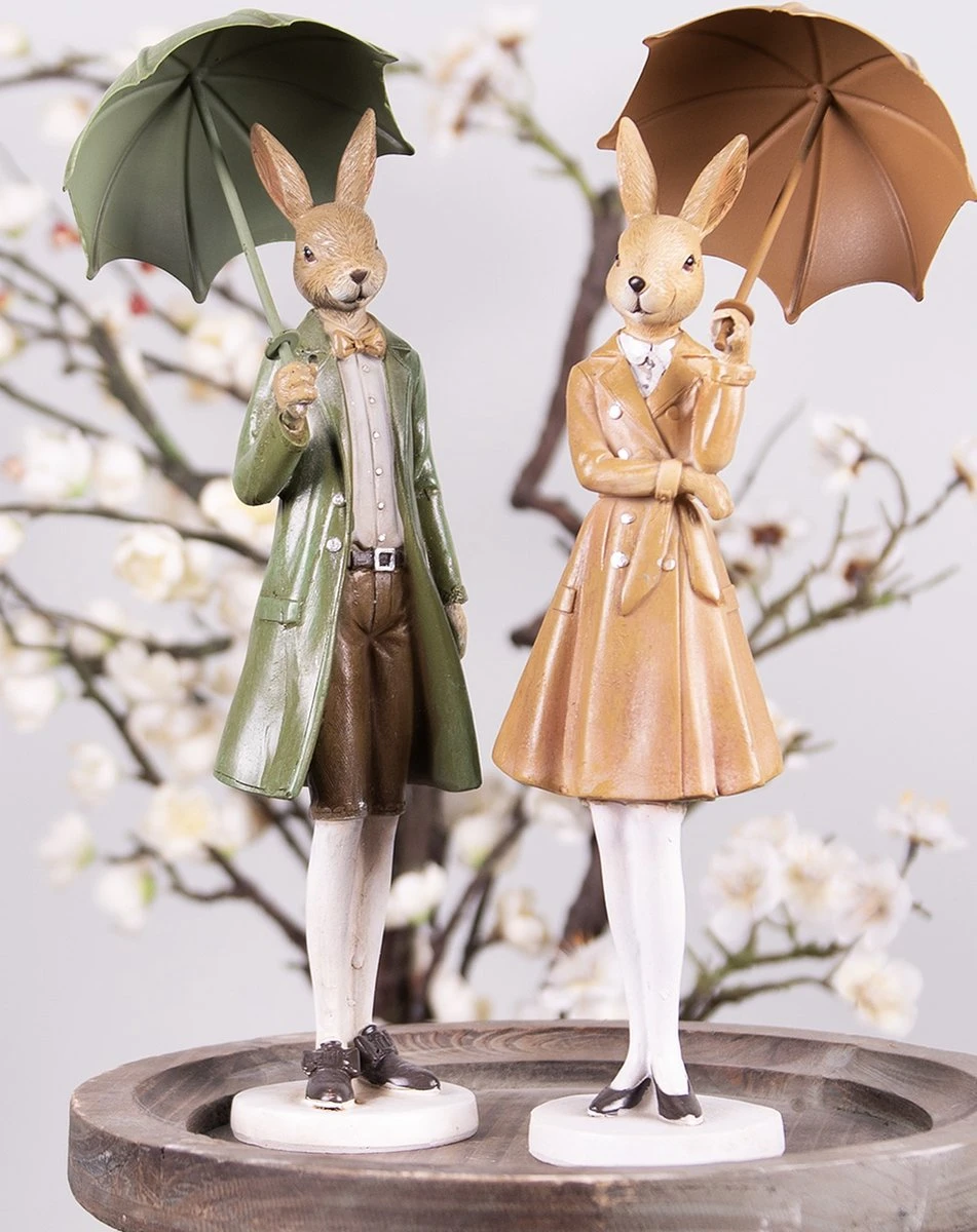 Clayre & Eef Beeld Konijn 27 Cm Groen Bruin Kunststof Woonaccessoires Paashaas Pasen 5 Clayre & Eef Beeld Konijn 27 Cm Groen Bruin Kunststof Woonaccessoires Paashaas Pasen - Afbeelding 3