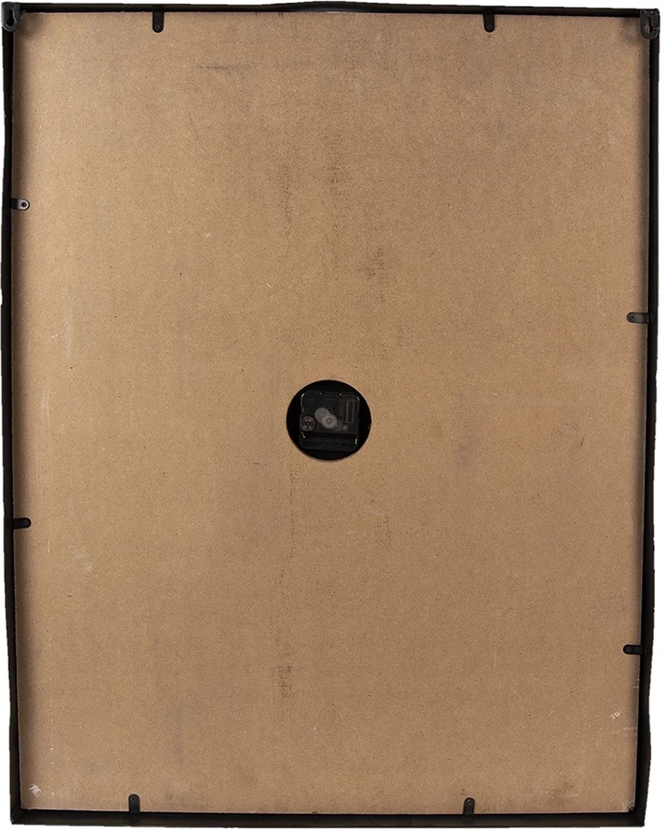 Clayre & Eef Wandklok 60x80 Cm Bruin Hout Metaal Rechthoek Muurklok Hangklok Keukenklok 4 Clayre & Eef Wandklok 60x80 Cm Bruin Hout Metaal Rechthoek Muurklok Hangklok Keukenklok - Afbeelding 2