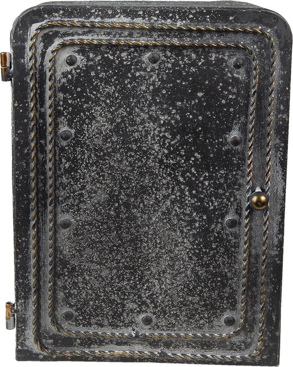 Clayre & Eef Sleutelkastje 23x10x30 Cm Zwart Grijs Metaal Rechthoek Sleutelhouder Sleutelrekje 3 Clayre & Eef Sleutelkastje 23x10x30 Cm Zwart Grijs Metaal Rechthoek Sleutelhouder Sleutelrekje