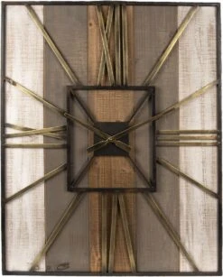 Clayre & Eef Wandklok 60x80 Cm Bruin Hout Metaal Rechthoek Muurklok Hangklok Keukenklok 7 Clayre & Eef Wandklok 60x80 Cm Bruin Hout Metaal Rechthoek Muurklok Hangklok Keukenklok -Clayre & Eef 964x1200 1