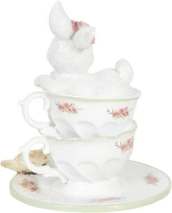 Clayre & Eef Beeld Konijn 12x12x15 Cm Wit Polyresin Woonaccessoires Pasen Paashaas -Clayre & Eef 969x1200