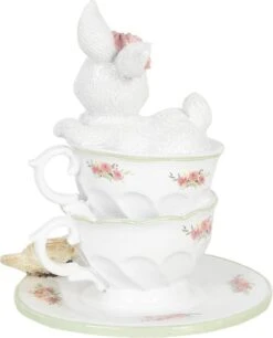 Clayre & Eef Beeld Konijn 12x12x15 Cm Wit Polyresin Woonaccessoires Pasen Paashaas -Clayre & Eef 970x1200