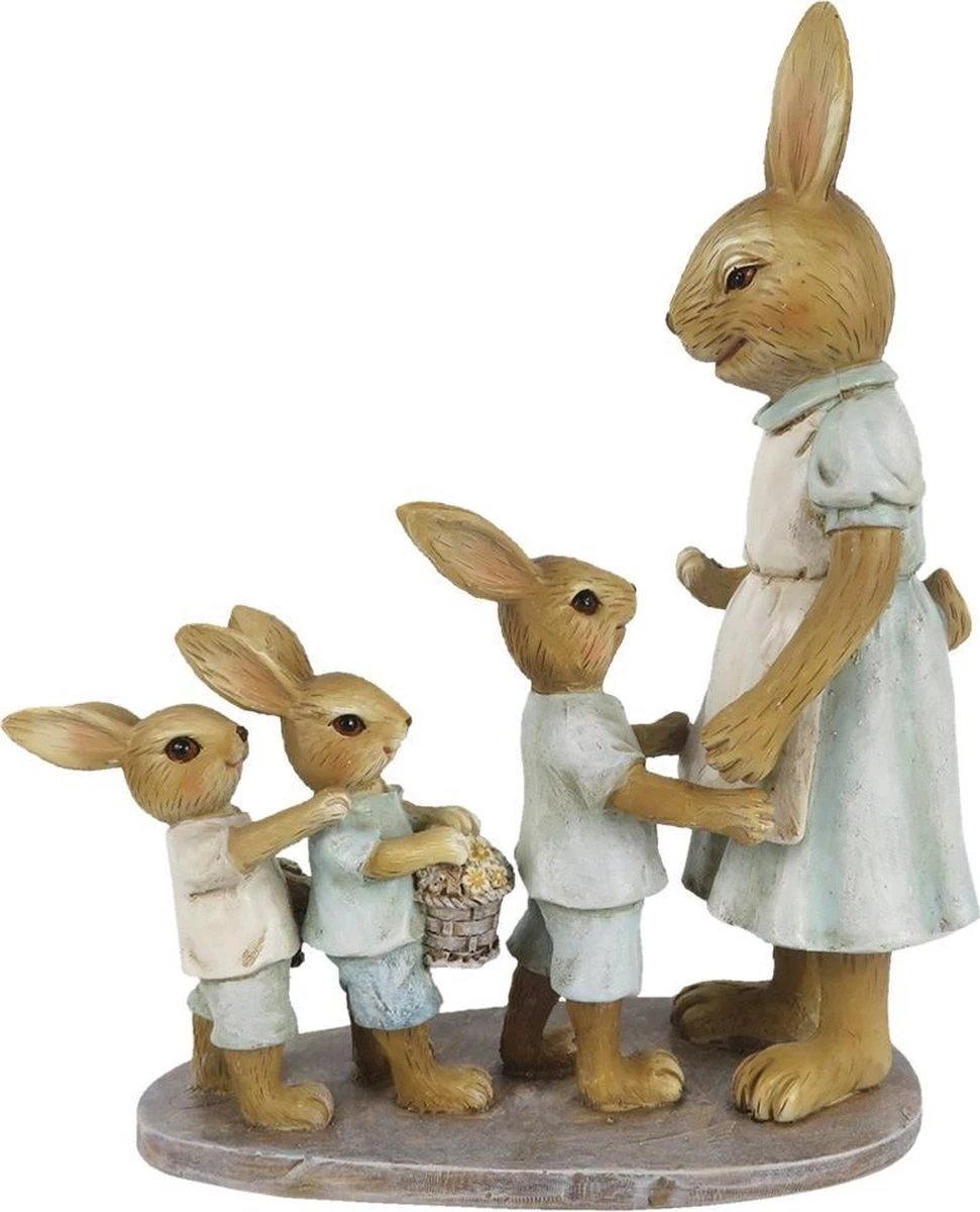 Clayre & Eef Beeld Konijn 19 Cm Bruin Groen Kunststof Woonaccessoires Pasen Paashaas 6 Clayre & Eef Beeld Konijn 19 Cm Bruin Groen Kunststof Woonaccessoires Pasen Paashaas - Afbeelding 4