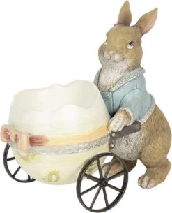 Clayre & Eef Beeld Konijn 16x9x14 Cm Bruin Beige Kunststof Woonaccessoires Beeld Decoratie Paashaas -Clayre & Eef 972x1200 4