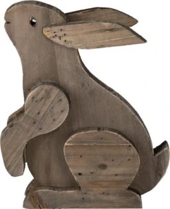 Clayre & Eef Beeld Konijn 20x12x26 Cm Bruin Hout Decoratie Beeld Paashaas Woonaccessoires -Clayre & Eef 974x1200
