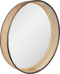 Clayre & Eef Spiegel Ø 60 Cm Bruin Metaal Rond Grote Spiegel Wand Spiegel Muur Spiegel -Clayre & Eef 976x1200