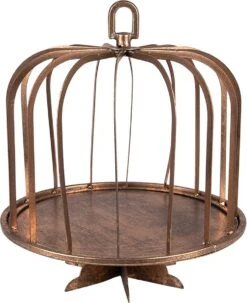 Clayre & Eef Stolp Ø 26x32 Cm Koperkleurig Ijzer Rond Glazen Stolp Decoratieve Accessoires Woonaccessoires