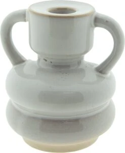 Clayre & Eef Kandelaar 9 Cm Beige Porselein Kaarsenstandaard Kaarsenhouder