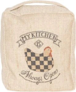 Clayre & Eef Deurstopper DT0298 20*12*23 Cm Beige Linnen Vierkant