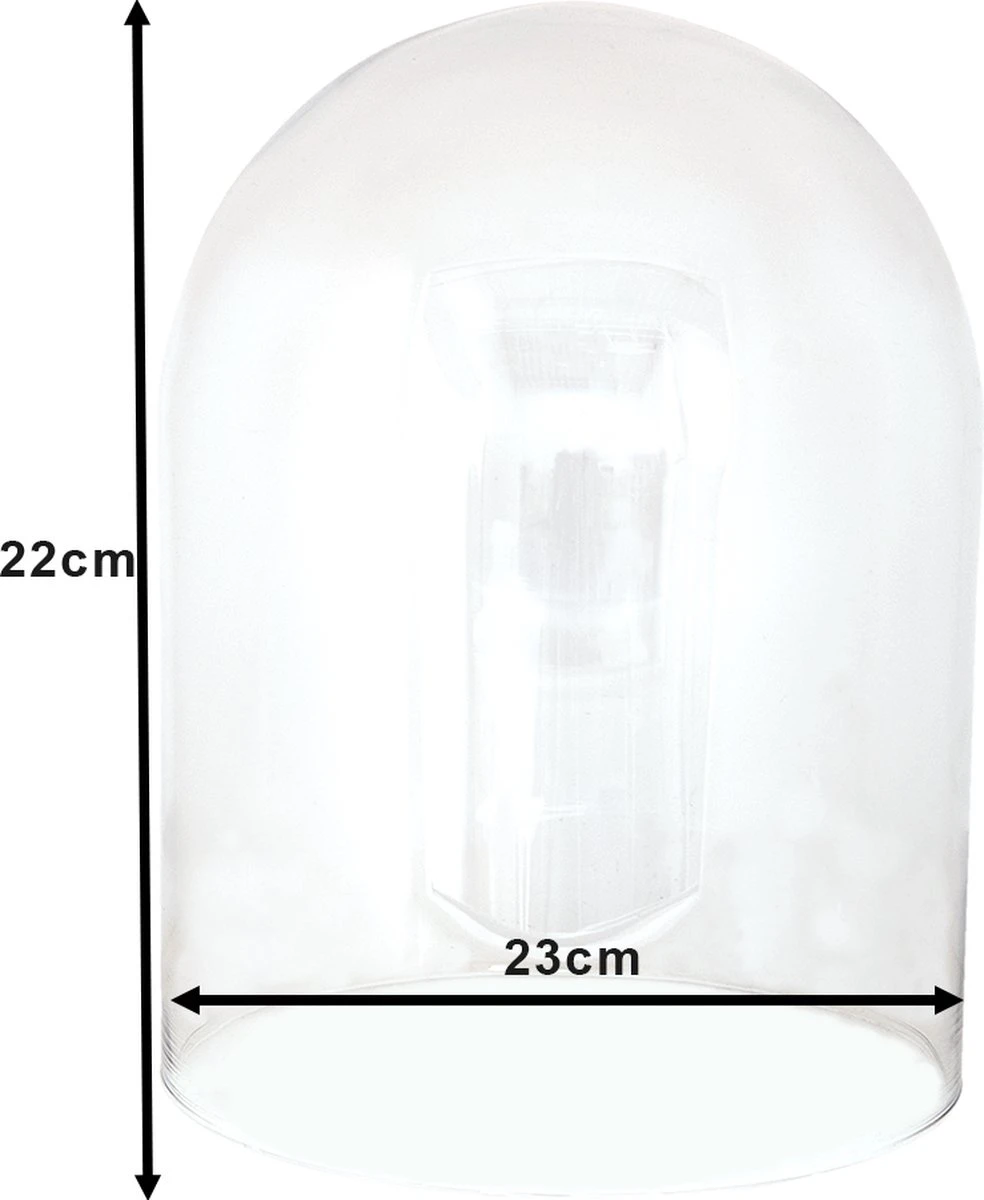 Clayre & Eef Stolp Ø 23x22 Cm Glas Glazen Stolp 4 Clayre & Eef Stolp Ø 23x22 Cm Glas Glazen Stolp - Afbeelding 2
