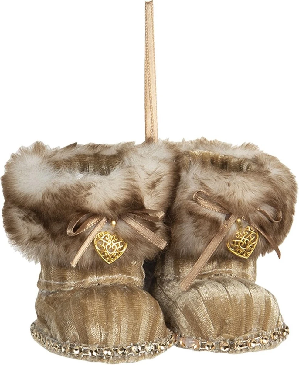 Clayre & Eef Decoratie Knuffel Goudkleurig Polyester Knuffeldier Decoratie Hanger 3 Clayre & Eef Decoratie Knuffel Goudkleurig Polyester Knuffeldier Decoratie Hanger