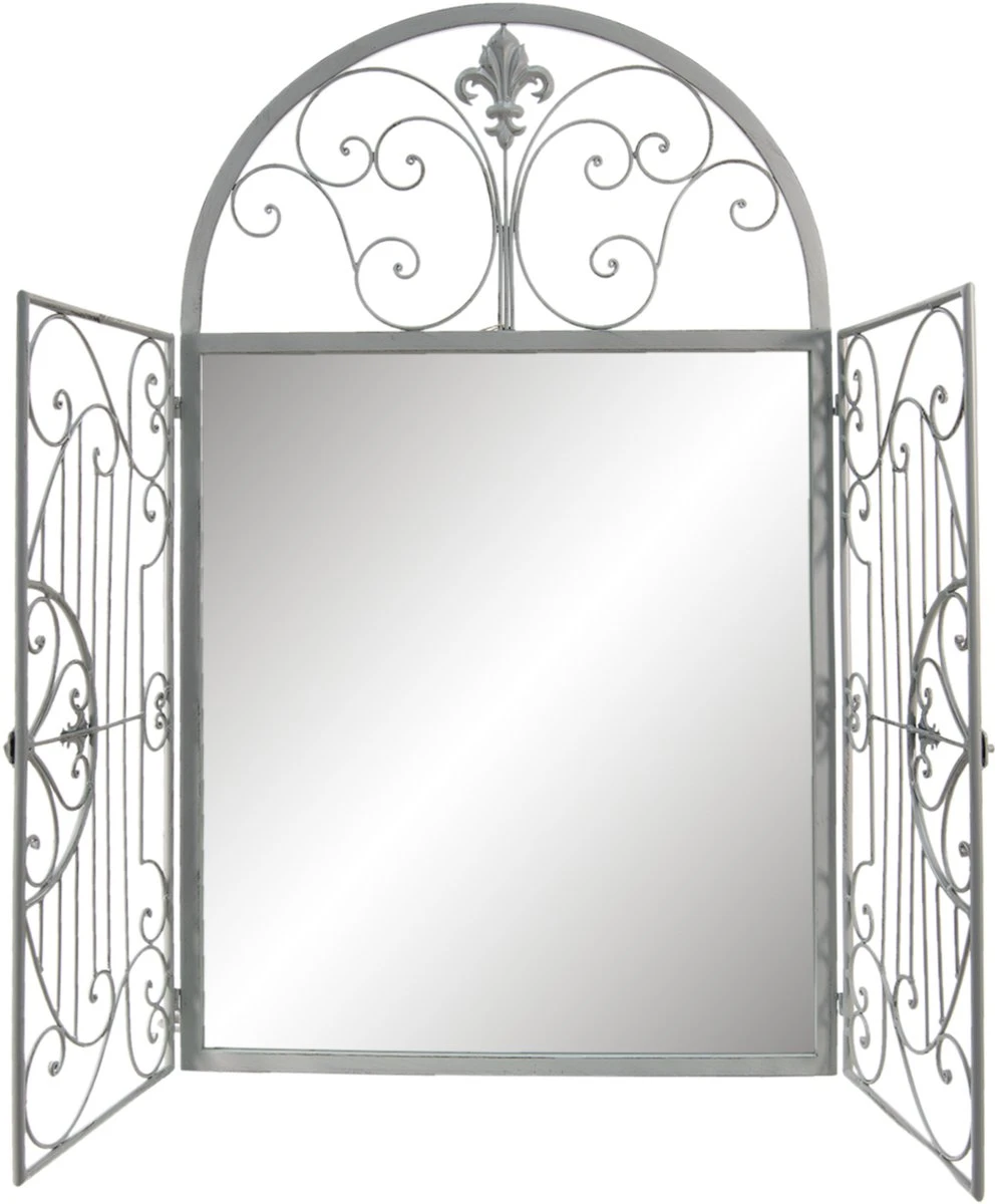 Clayre & Eef Spiegel 61x103 Cm Grijs Ijzer Grote Spiegel Wand Spiegel Muur Spiegel 6 Clayre & Eef Spiegel 61x103 Cm Grijs Ijzer Grote Spiegel Wand Spiegel Muur Spiegel - Afbeelding 4