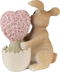 Clayre & Eef Beeld Konijn 12 Cm Bruin Roze Kunststof Woonaccessoires Paashaas Pasen -Clayre & Eef 996x1200